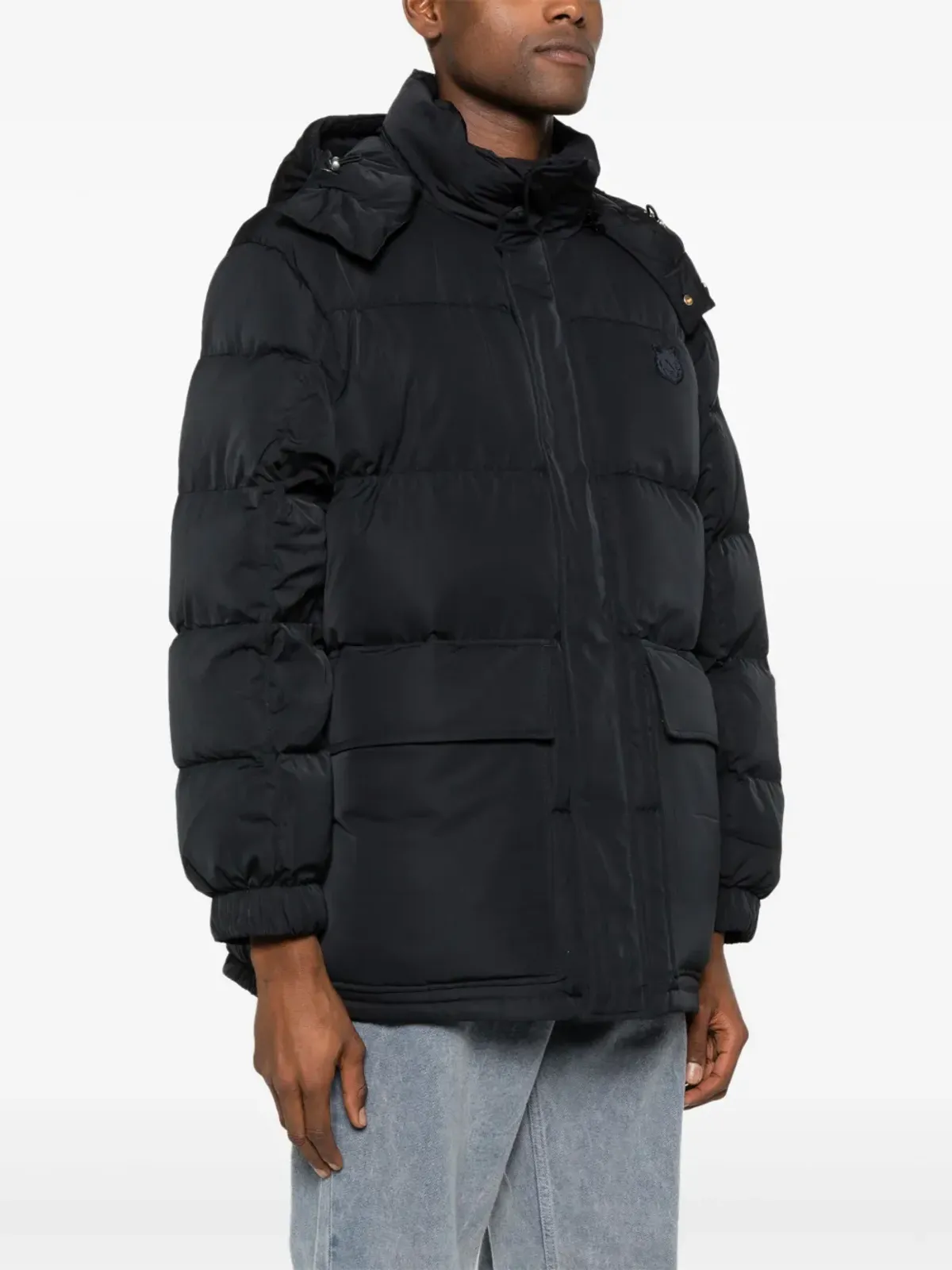 Maison Kitsuné ロゴアップリケ付き フード付きダウンジャケット - ブラック - 画像3