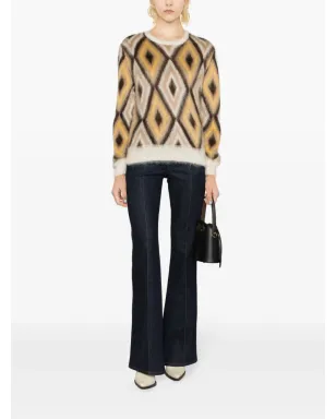 ETRO ダイヤモンドジャカード ラウンドネック ニットセーター ブラウン - サムネイル2