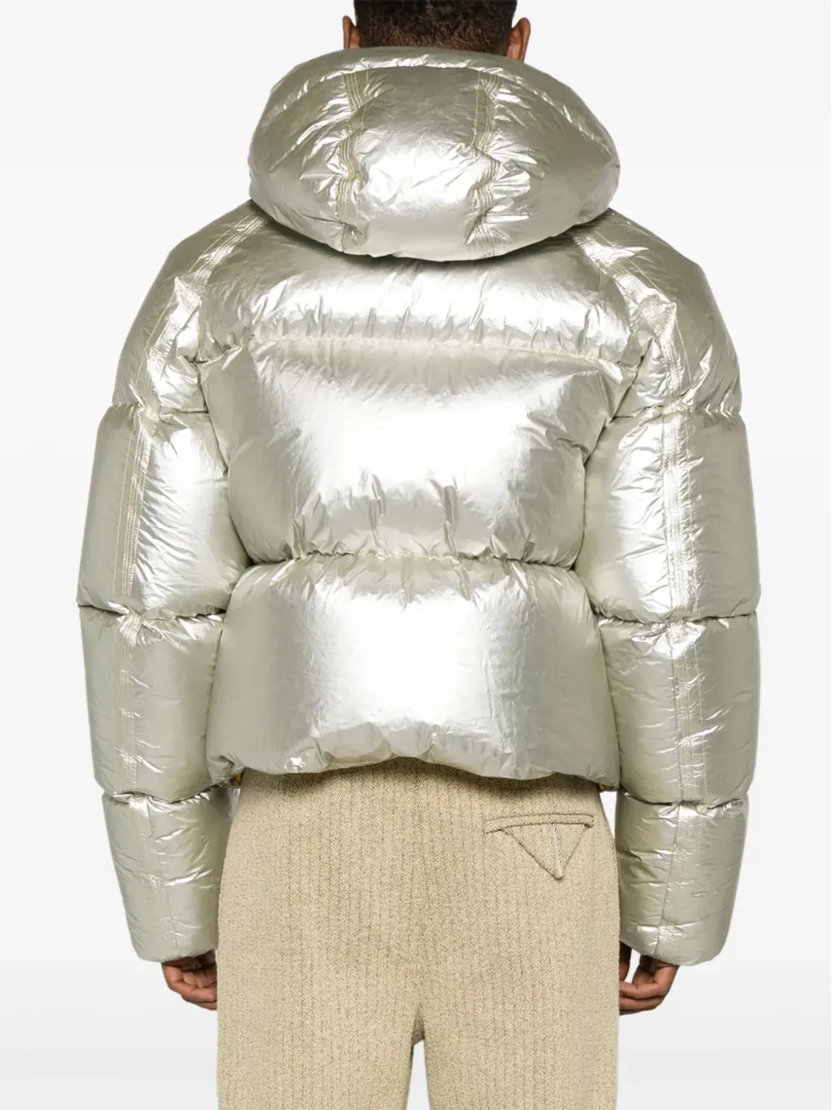 Givenchy ラミネート加工 フード付きダウンジャケット - シルバー - 画像4