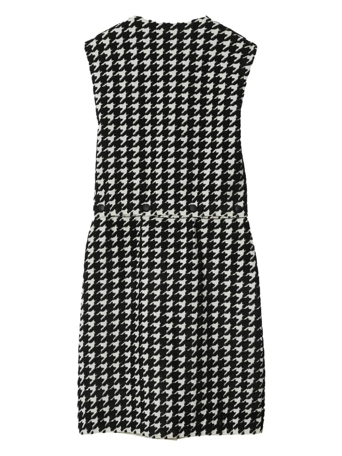 Burberry ハウンドトゥース柄 ノースリーブ ミニドレス ブラック - 画像5