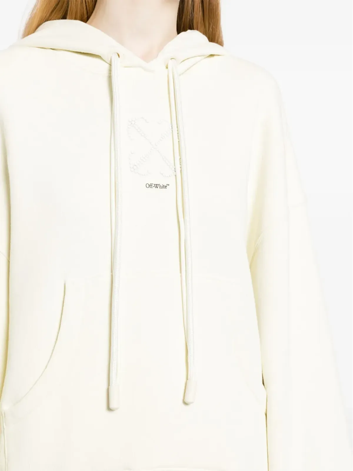 Off-White クリスタル装飾 コットン フーディー - 画像5