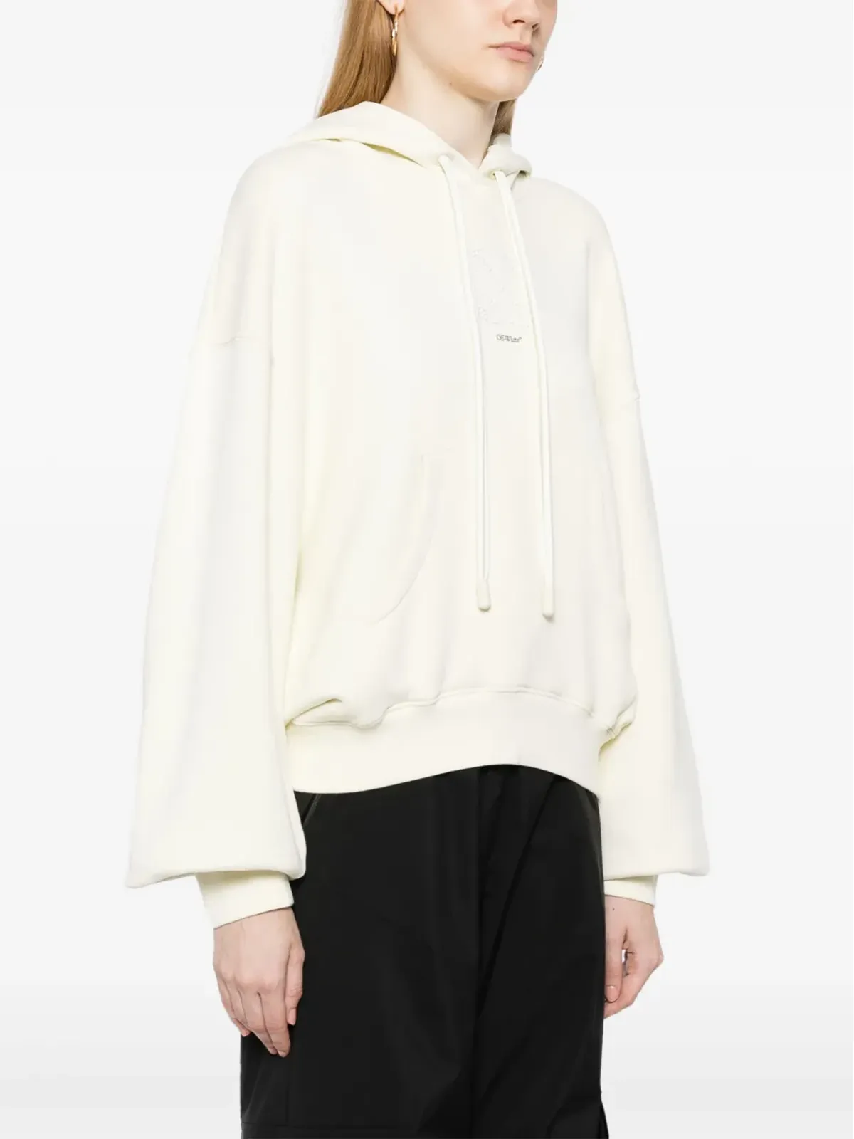 Off-White クリスタル装飾 コットン フーディー - 画像3