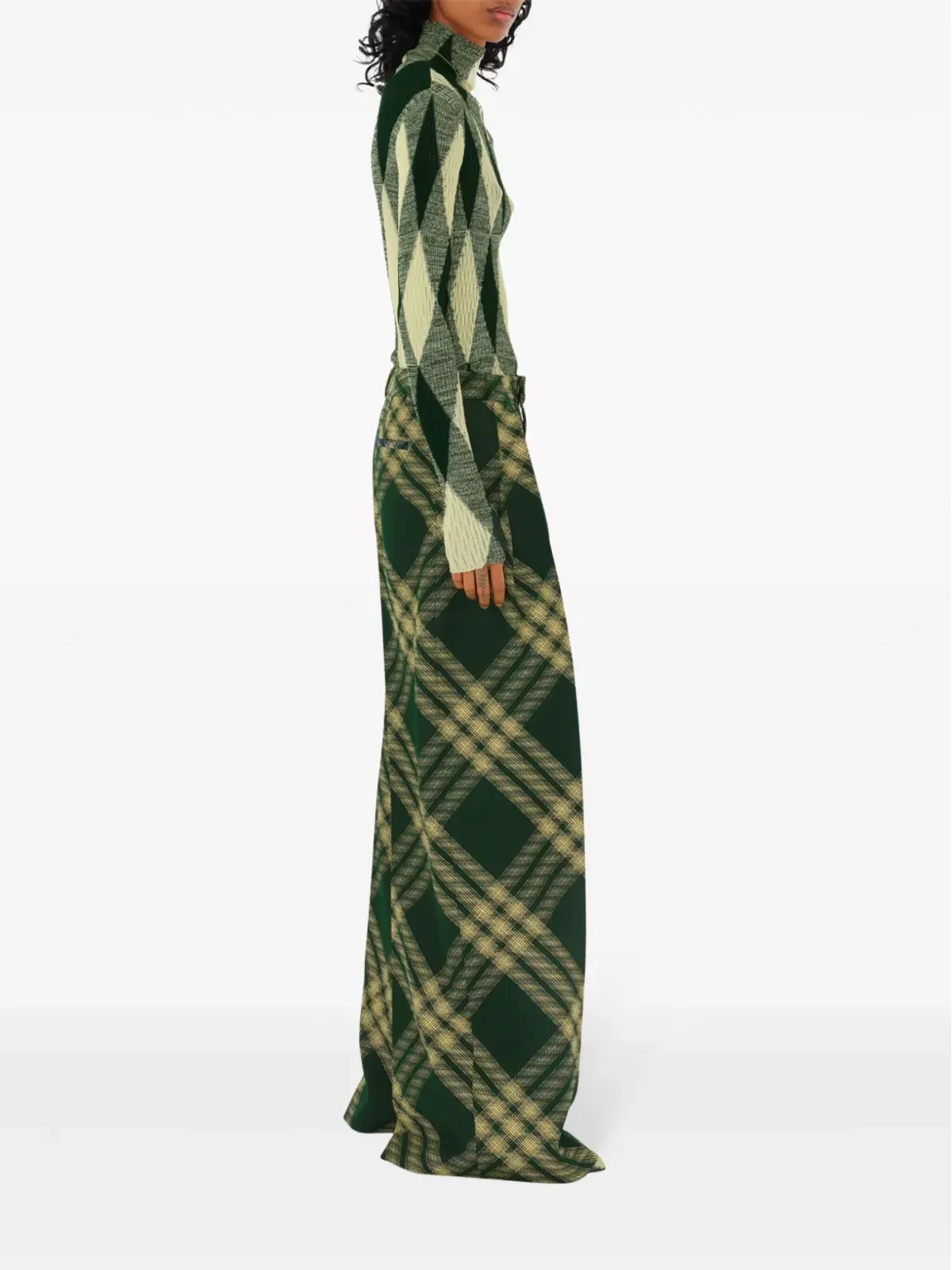 Burberry アーガイル柄ニット ハイネックセーター - 画像3