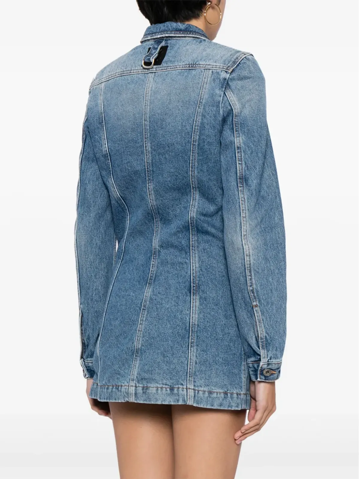 Off-White ロングスリーブ デニム ミニドレス ブルー - 画像4