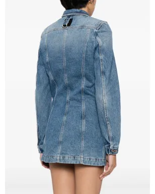Off-White ロングスリーブ デニム ミニドレス ブルー - サムネイル4