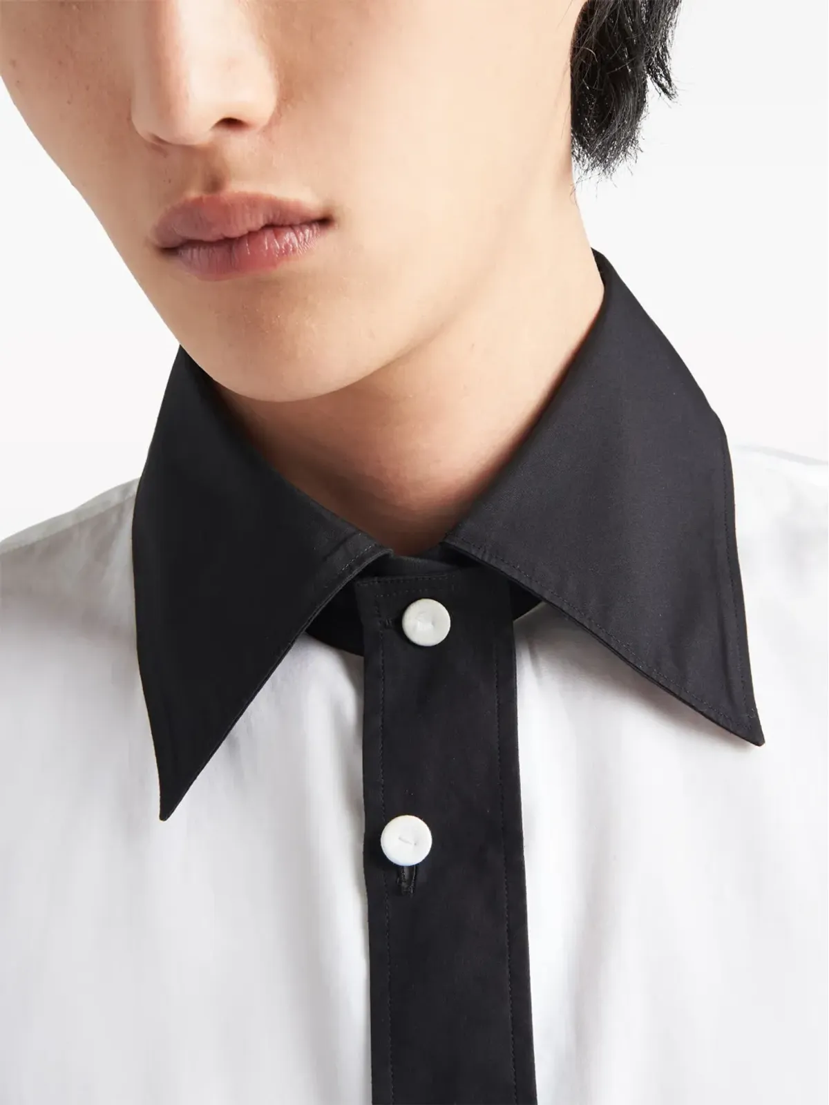Prada デコンストラクトされたコットンシャツ - ホワイト - 画像5