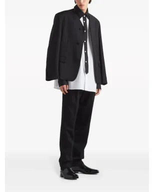 Prada デコンストラクトされたコットンシャツ - ホワイト - サムネイル2