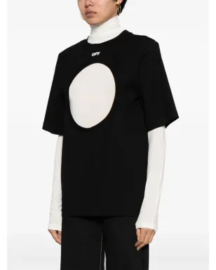Off-White メテオ レイヤード コットン Tシャツ - ブラック - サムネイル3