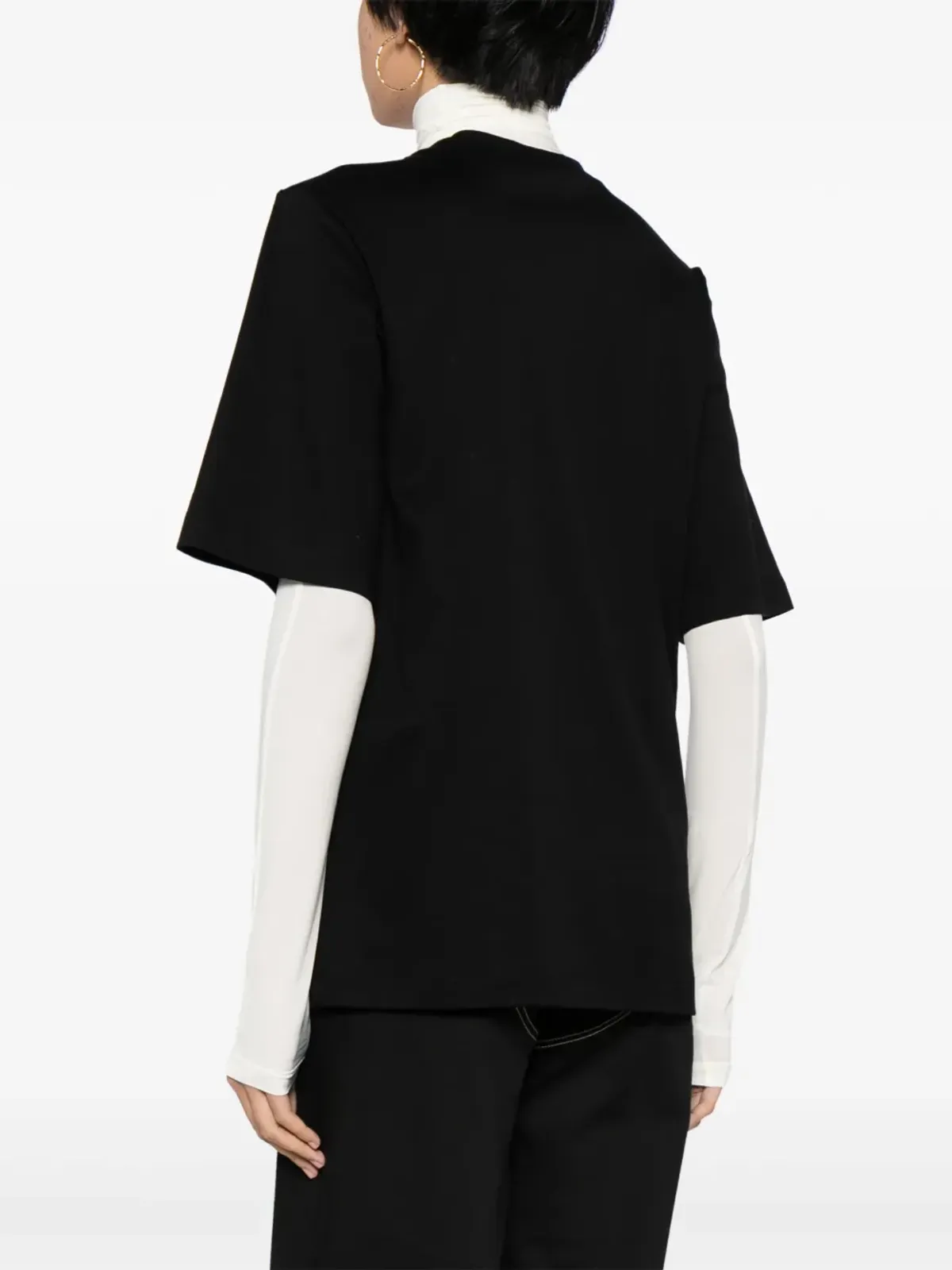 Off-White メテオ レイヤード コットン Tシャツ - ブラック - 画像4