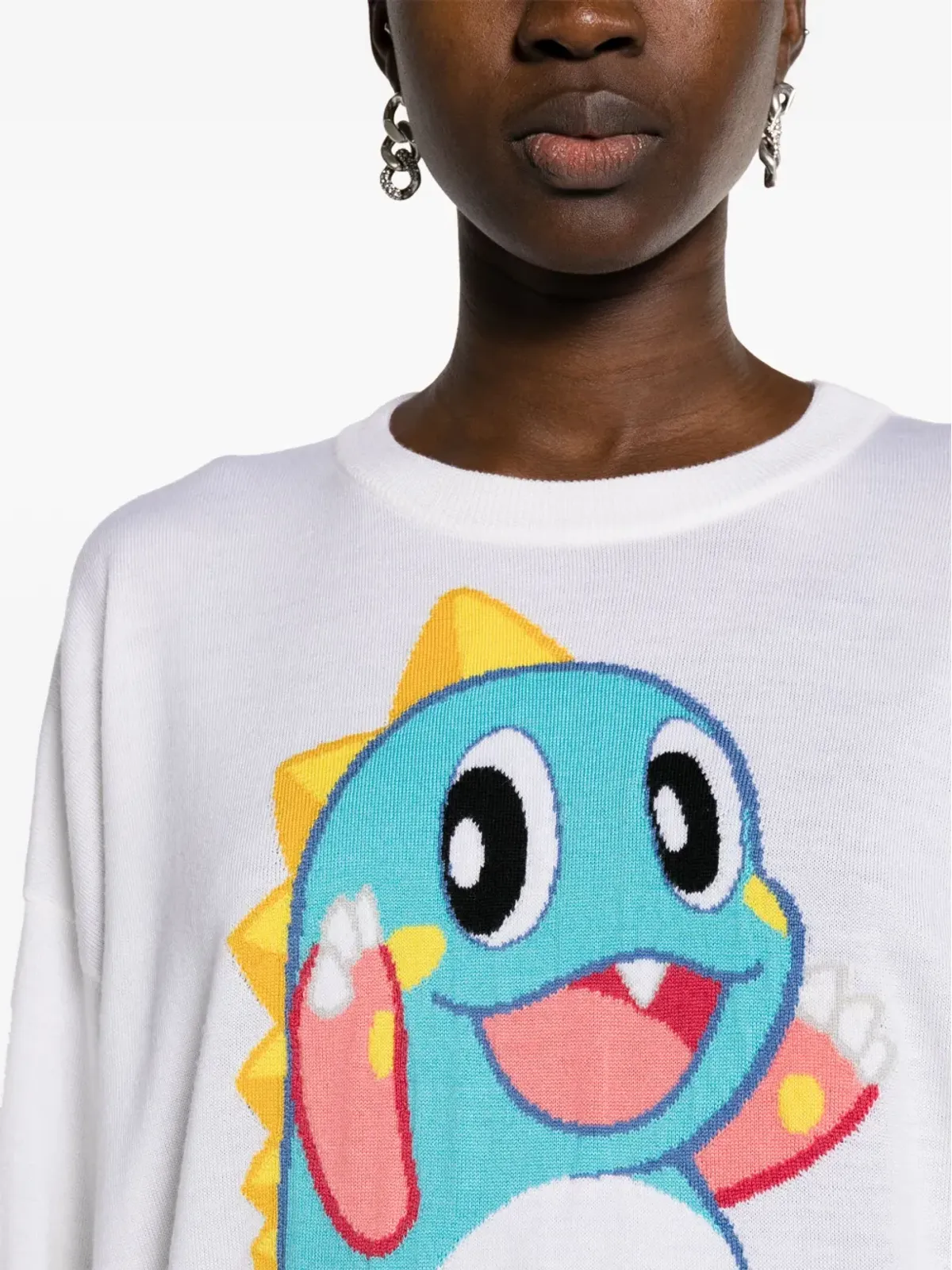 Moschino カートゥーン刺繍 ヴァージンウール セーター - ホワイト - 画像5