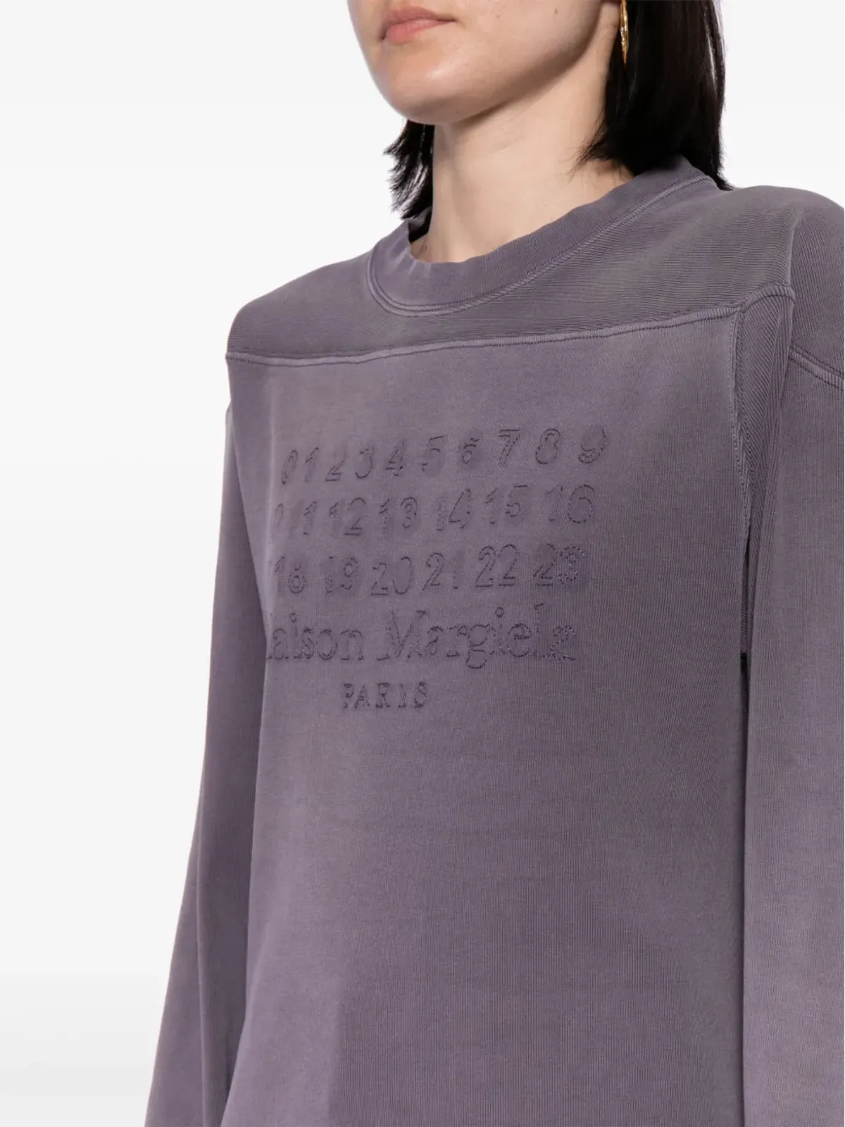Maison Margiela ナンバーズ ロゴ コットン Tシャツ - パープル - 画像5