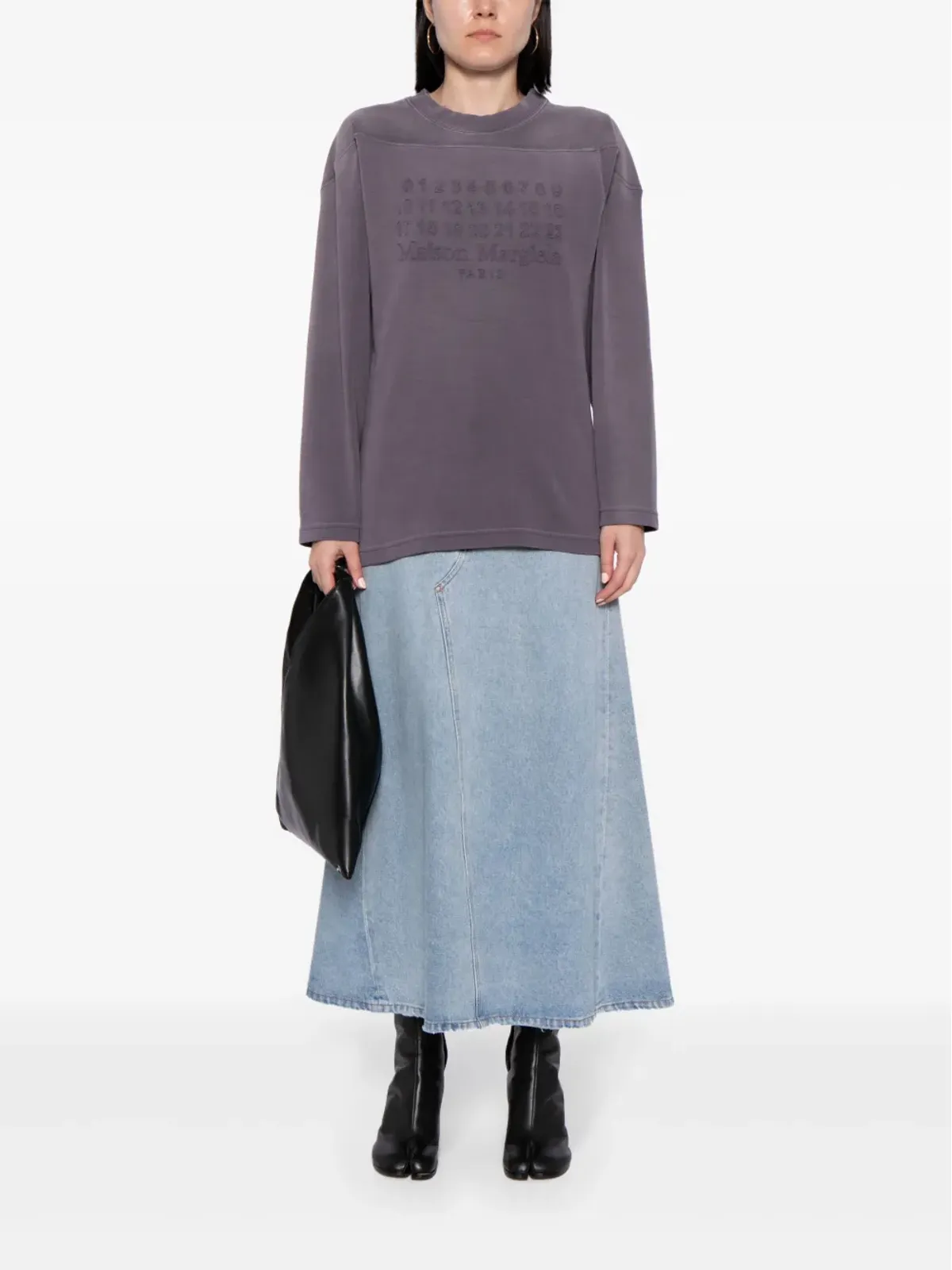 Maison Margiela ナンバーズ ロゴ コットン Tシャツ - パープル - 画像2