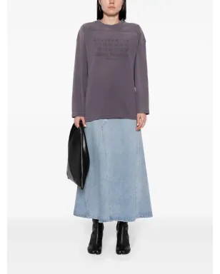 Maison Margiela ナンバーズ ロゴ コットン Tシャツ - パープル - サムネイル2