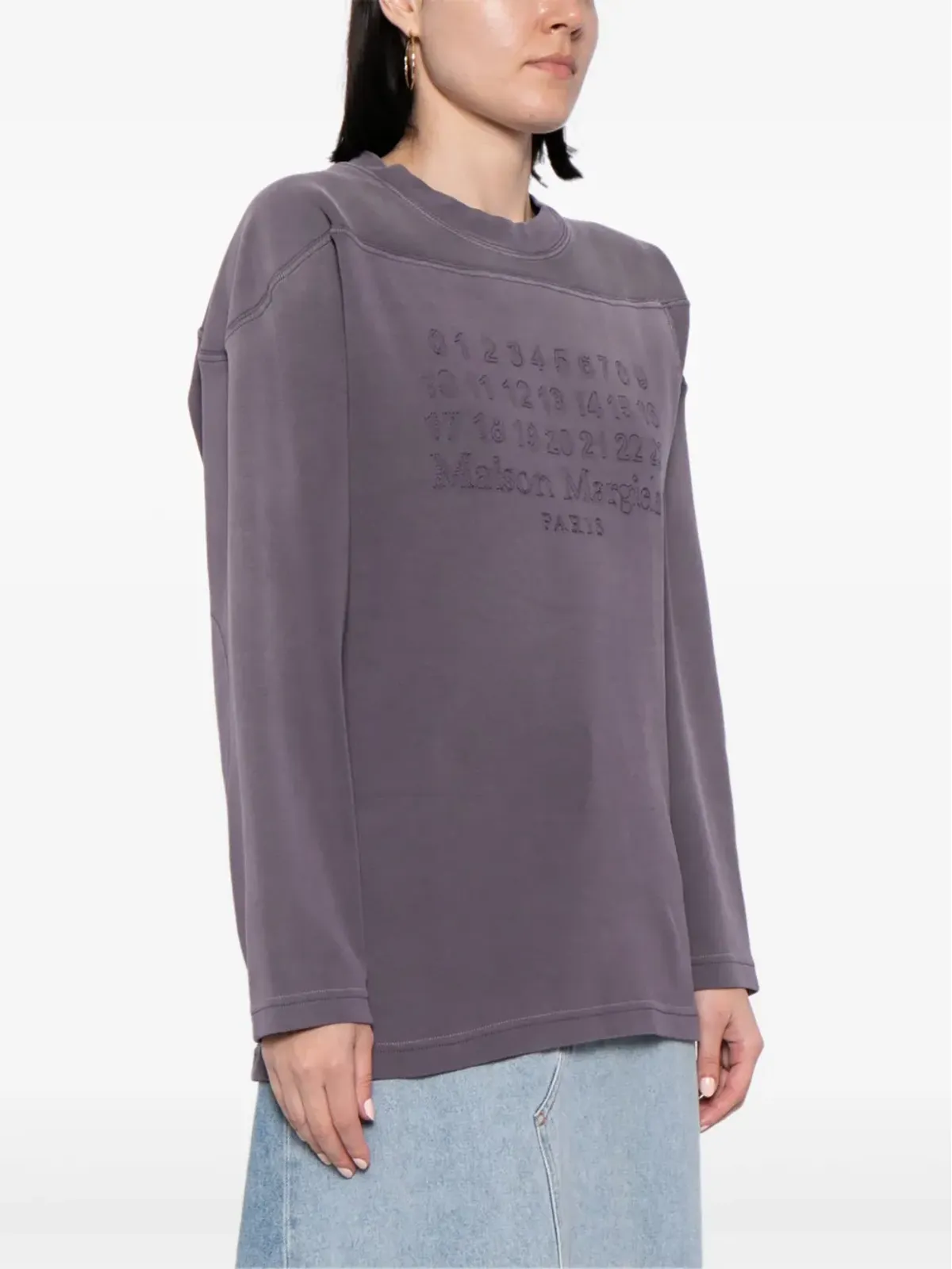 Maison Margiela ナンバーズ ロゴ コットン Tシャツ - パープル - 画像3