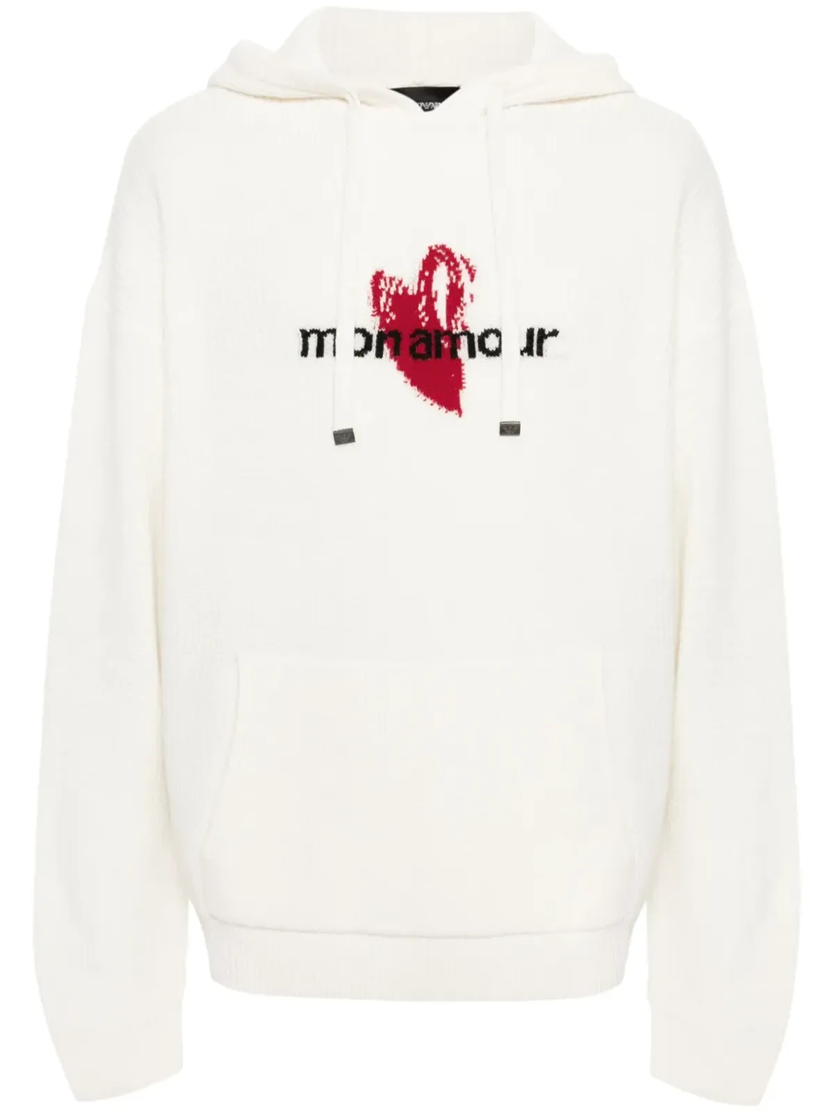 Emporio Armani x Mon Amour インターシャ編みフード付きパーカー - ニュートラルカラー - 画像1