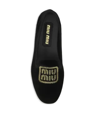 Miu Miu 刺繍ロゴスリッパ - サムネイル4