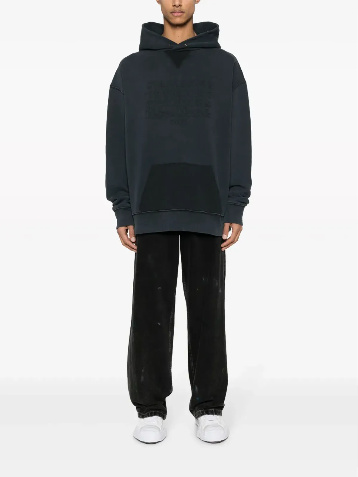 Maison Margiela ナンバーズモチーフ コットン フード付きパーカー - グレー - 画像2