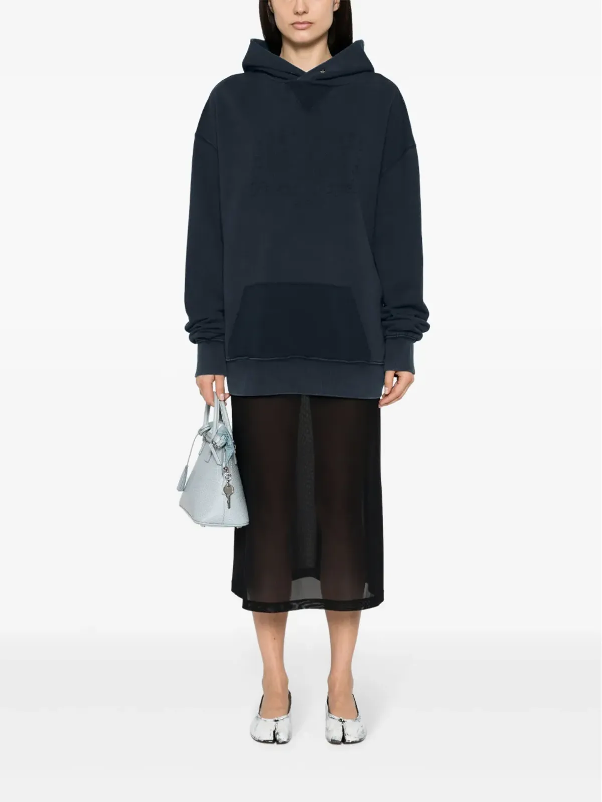 Maison Margiela ナンバーズモチーフ コットン フード付きパーカー - グレー - 画像3