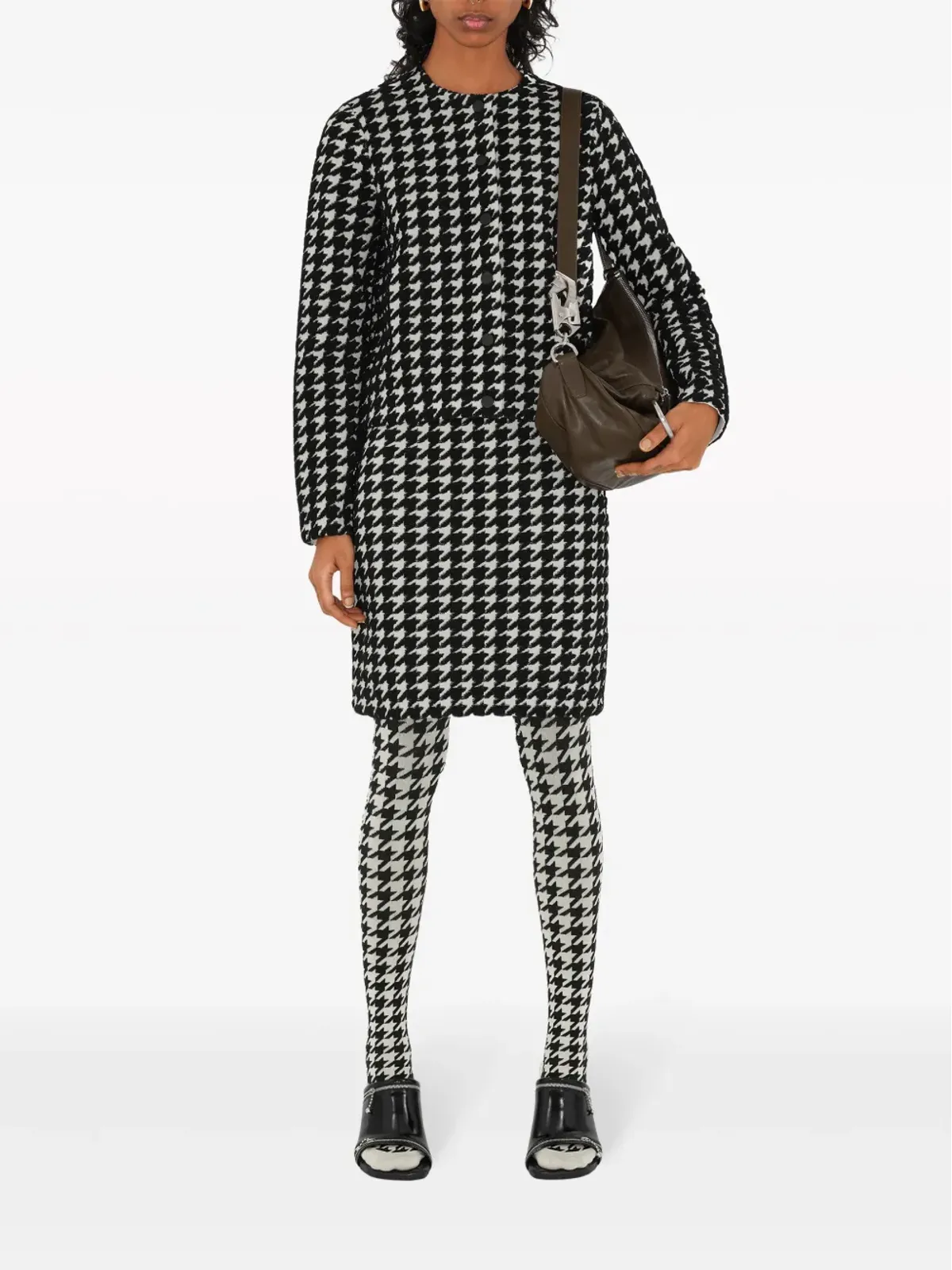 Burberry ハウンドトゥース柄ミニスカート - 画像2