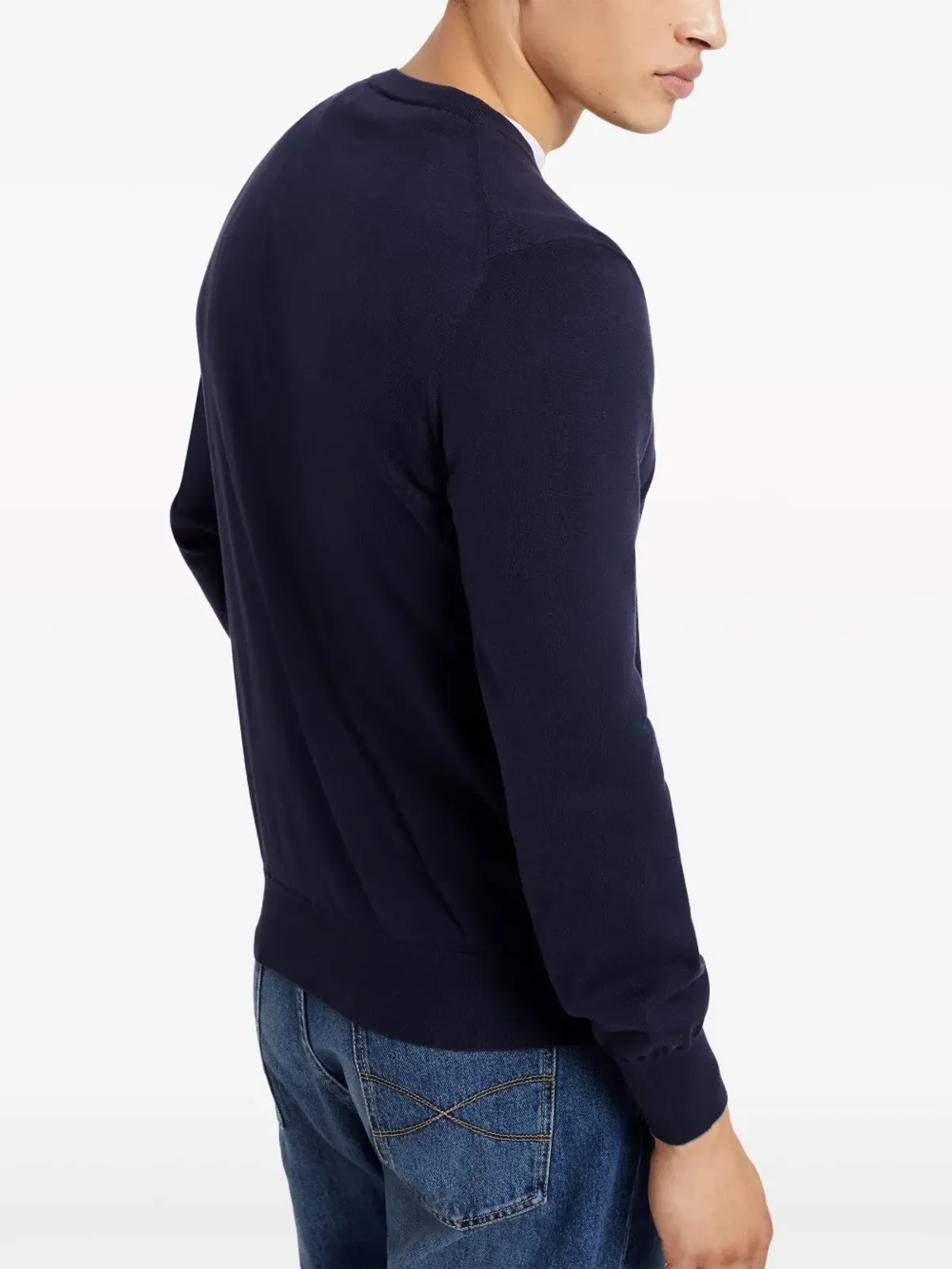Brunello Cucinelli クルーネック コットン セーター ブルー - 画像3