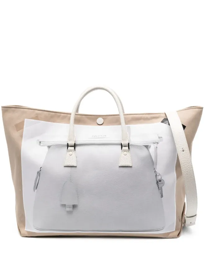 Maison Margiela Maison Margiela ミディアム トロンプ・ルイユ 5AC ギャバジン バッグ - ベージュの商品画像