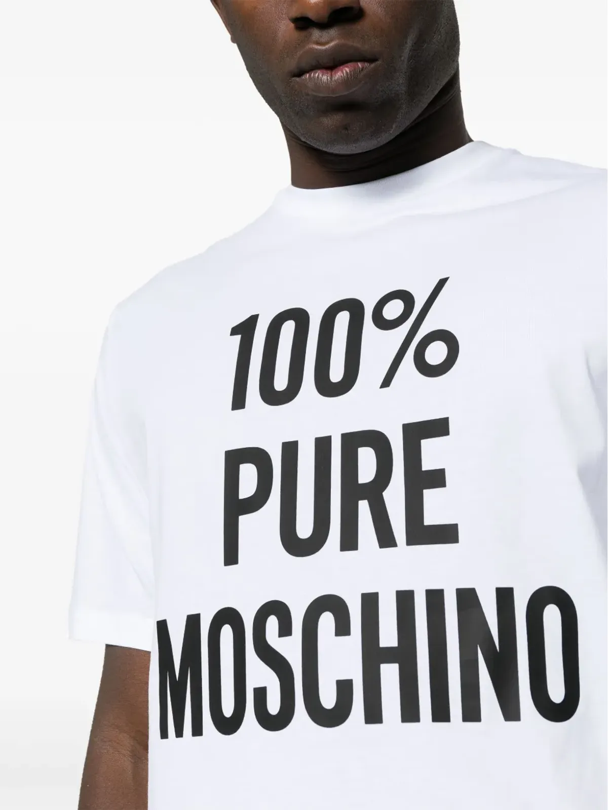Moschino スローガンプリント コットンTシャツ - 画像5