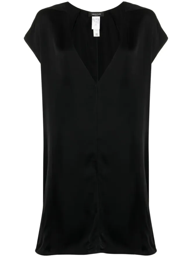 Fabiana Filippi Fabiana Filippi 深いVネック シフト ミニドレス - ブラックの商品画像