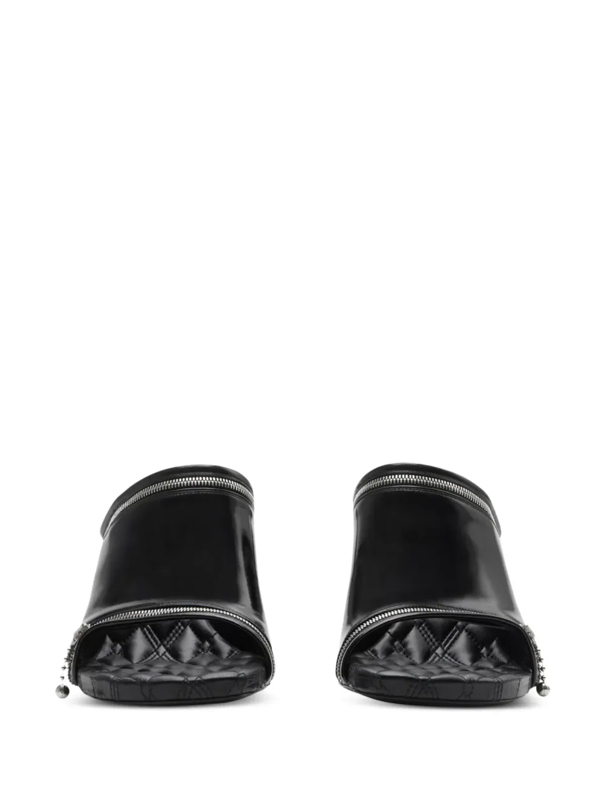Burberry ピープトゥー 85mm ヒール レザー サンダル - ブラック - 画像2