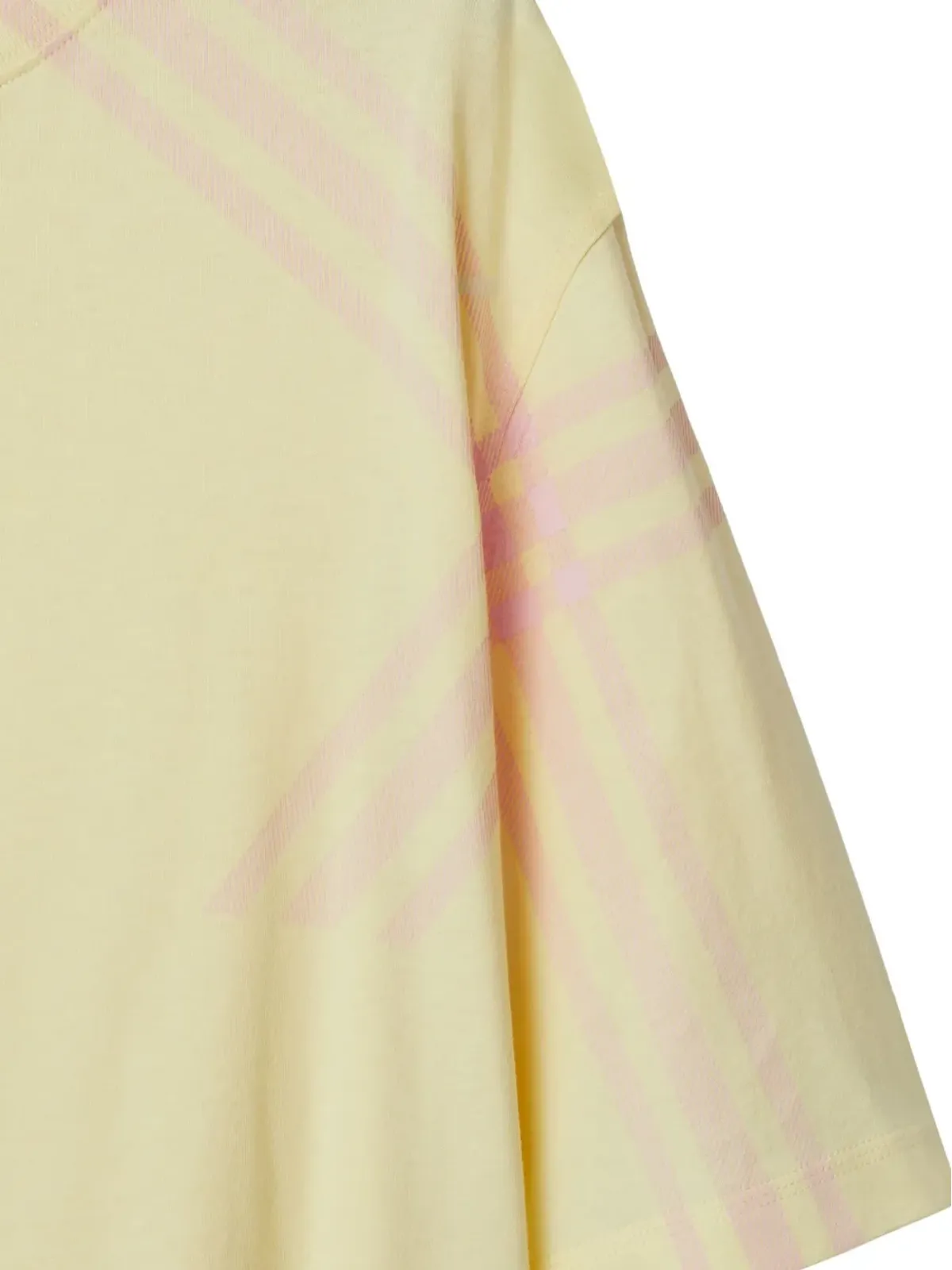 Burberry チェックプリント コットン Tシャツ イエロー - 画像5