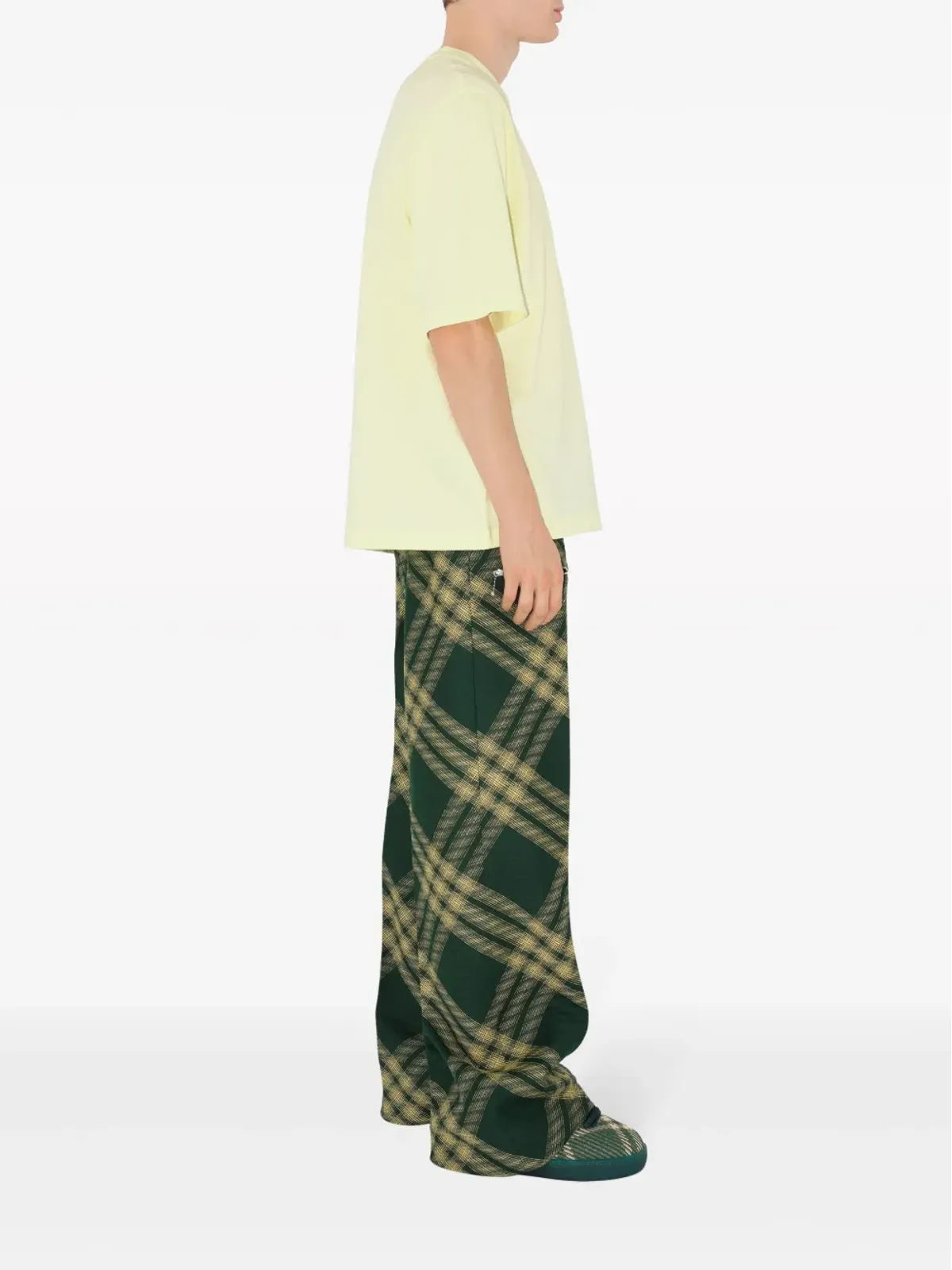 Burberry チェックプリント コットン Tシャツ イエロー - 画像3