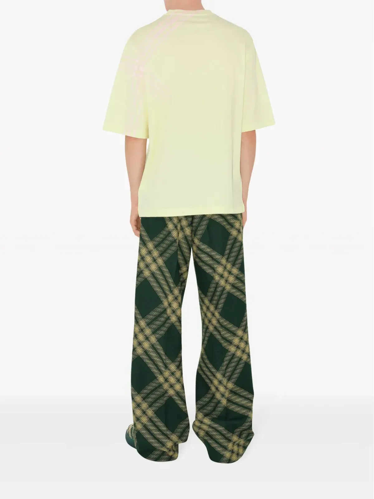 Burberry チェックプリント コットン Tシャツ イエロー - 画像4