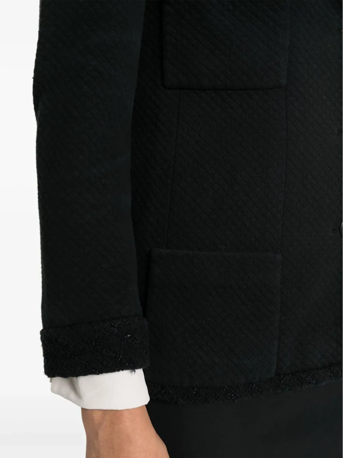 CHANEL ビンテージ 1990年代 ダイヤモンドキルト コットン ブレザー ブラック - 画像5