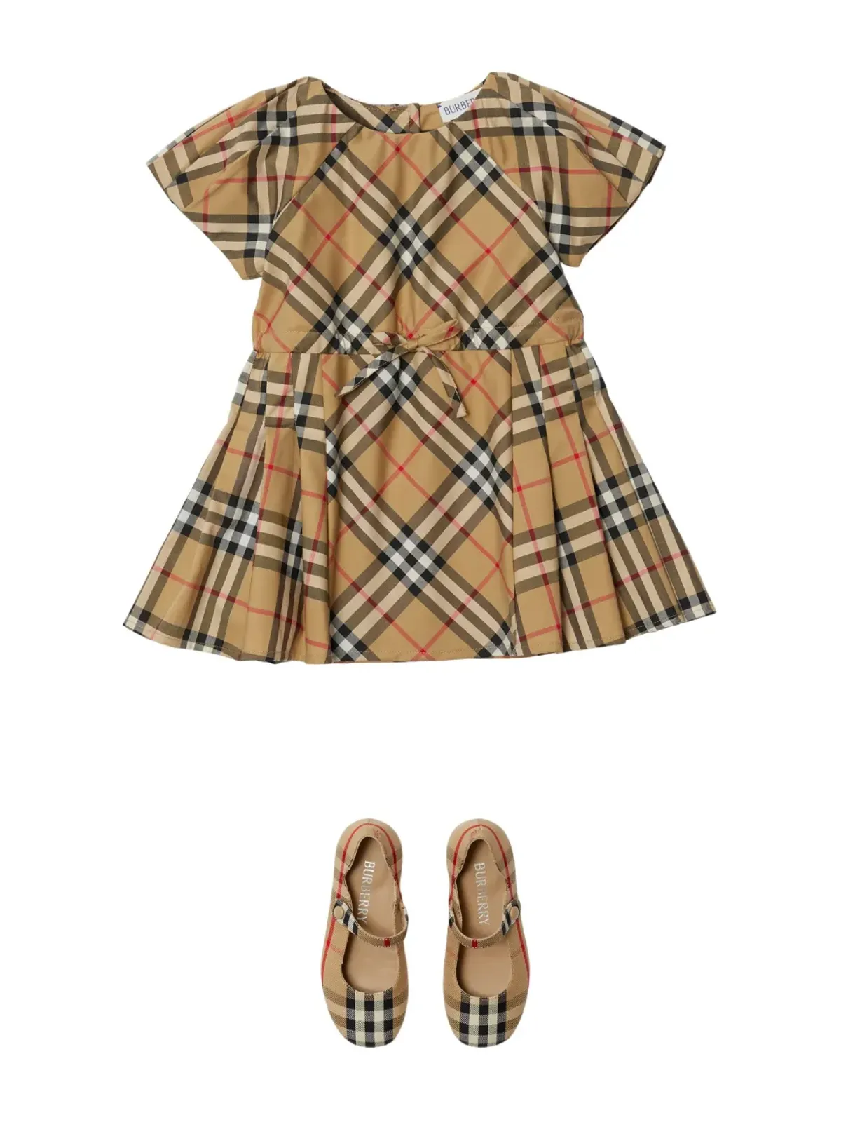 Burberry Kids Vintage Check-pattern pleated dress - Brown - 画像3