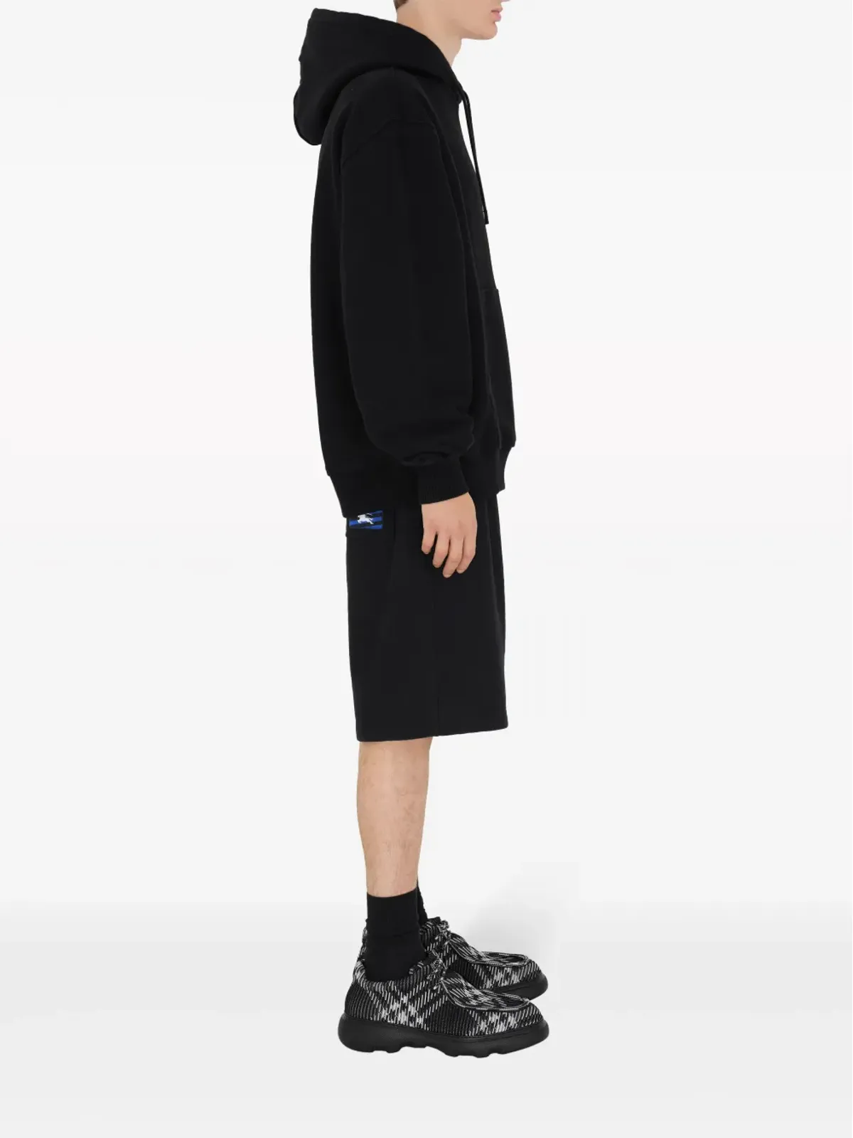 Burberry ロゴアップリケ コットンショーツ - ブラック - 画像3