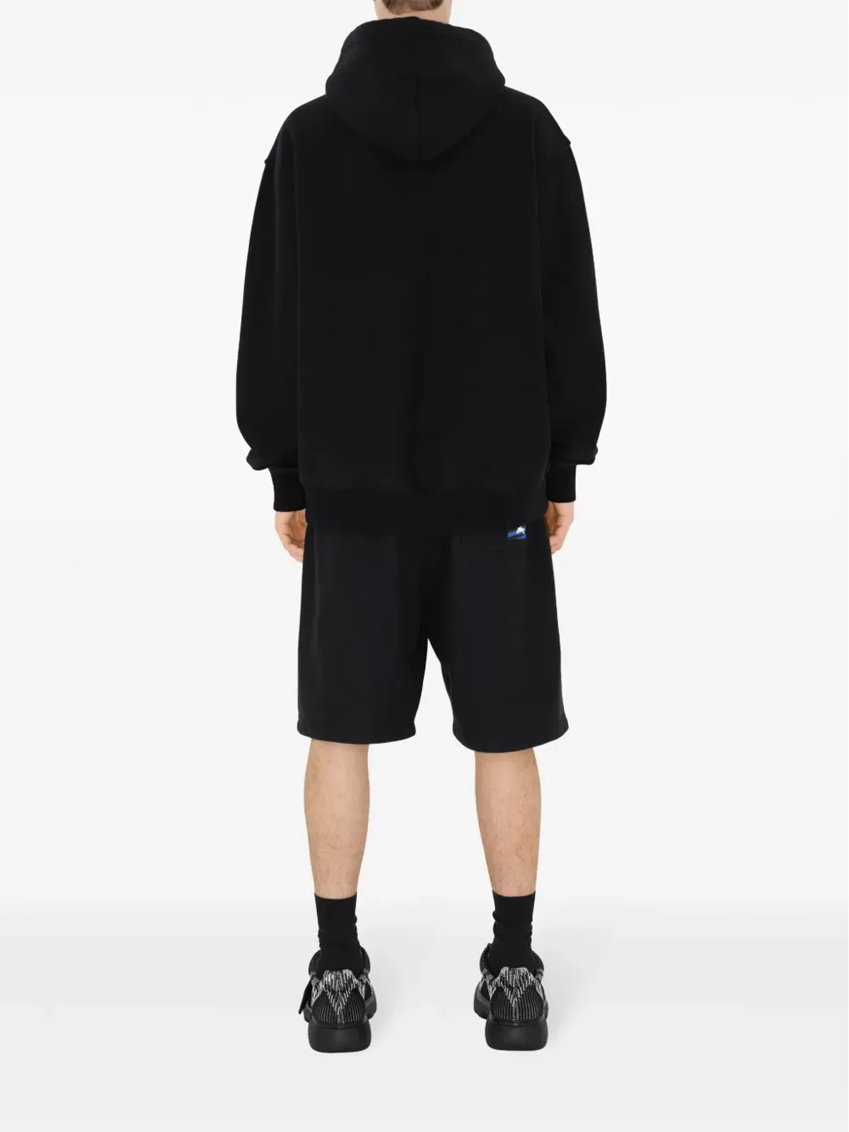 Burberry ロゴアップリケ コットンショーツ - ブラック - 画像4