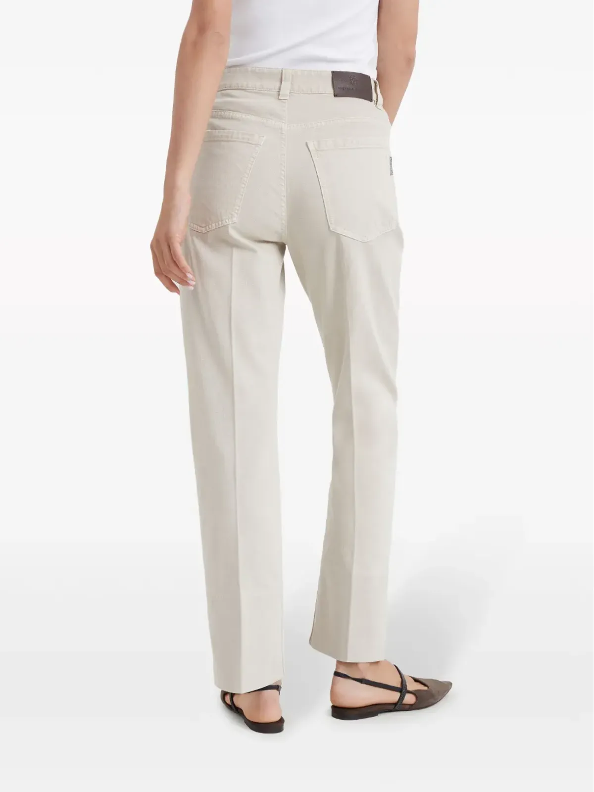 Brunello Cucinelli ストレッチコットン キックフレアパンツ - ニュートラルカラー - 画像4