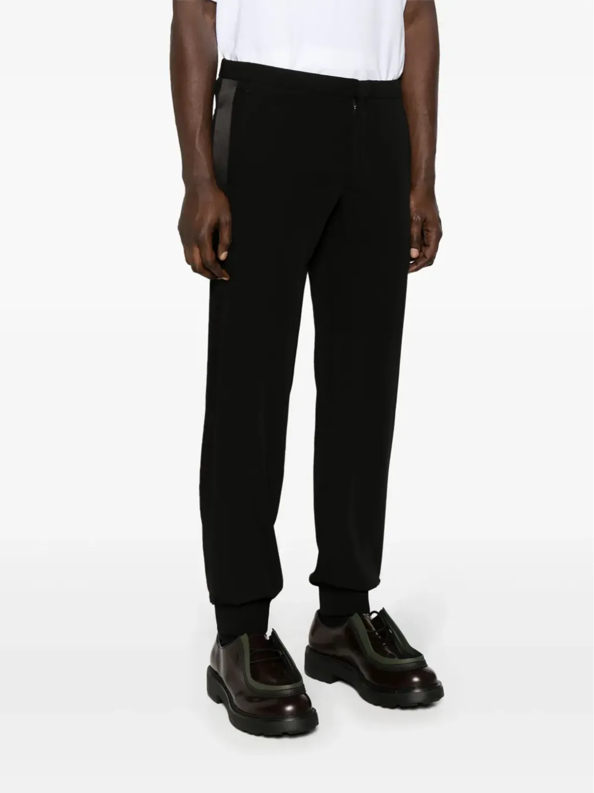 Prada ドローストリングウエスト テーパードパンツ ブラック - 画像3