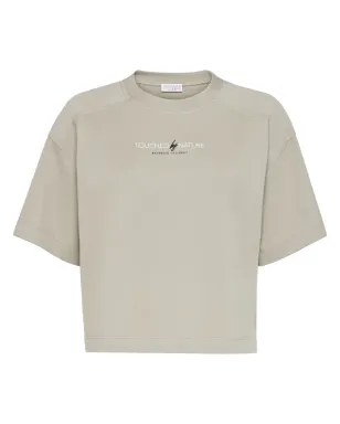 Brunello Cucinelli スローガンプリント コットン Tシャツ - グリーン - サムネイル1