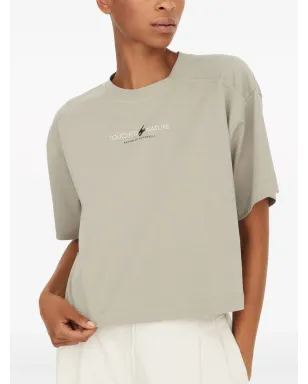 Brunello Cucinelli スローガンプリント コットン Tシャツ - グリーン - サムネイル3
