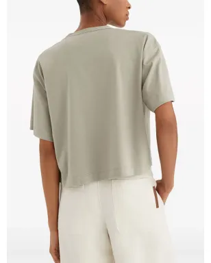 Brunello Cucinelli スローガンプリント コットン Tシャツ - グリーン - サムネイル4