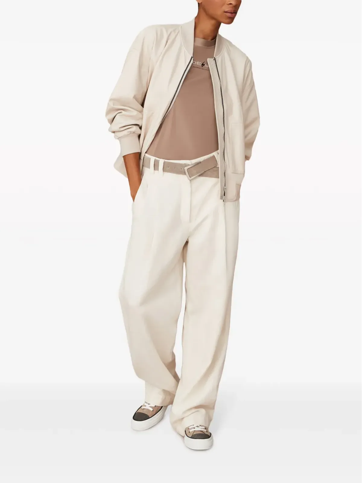Brunello Cucinelli モニリビーズ装飾レザー ジャケット - ニュートラルカラー - 画像2