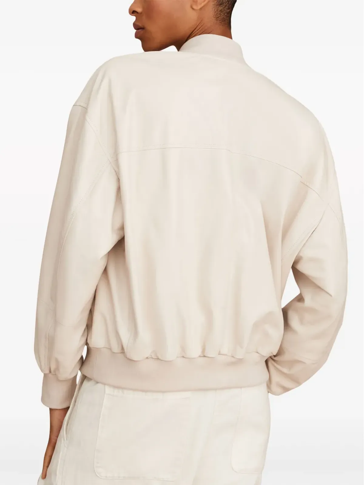 Brunello Cucinelli モニリビーズ装飾レザー ジャケット - ニュートラルカラー - 画像4