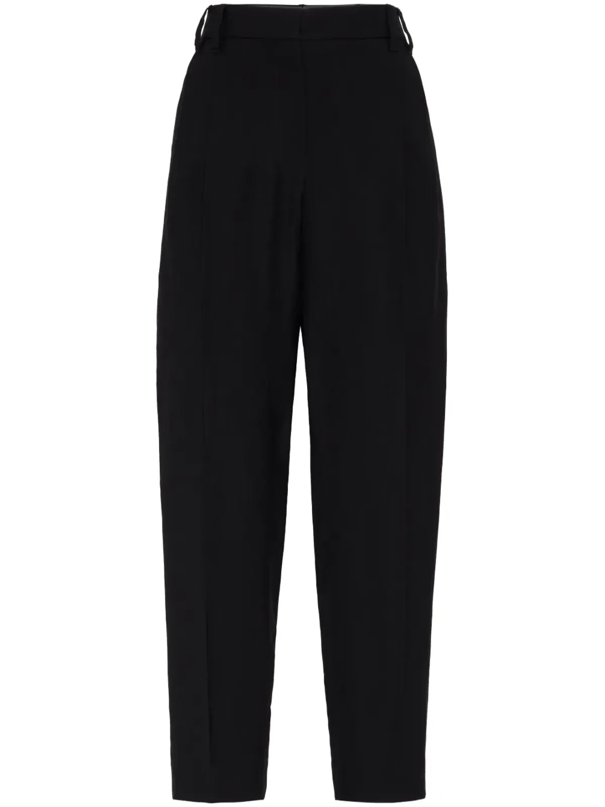 Brunello Cucinelli ハイウエストプリーツクロップドパンツ ブラック - 画像1