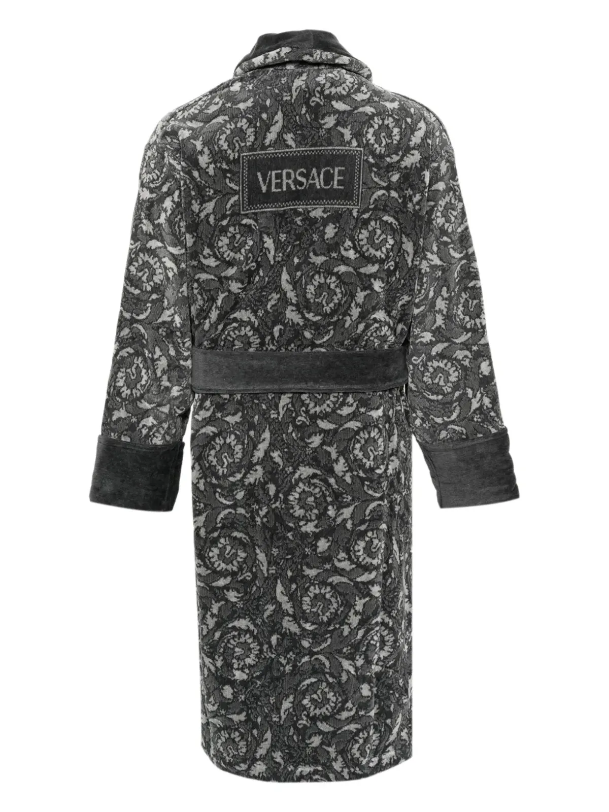 Versace Baroccoプリント ベルト付き バスローブ - グレー - 画像2