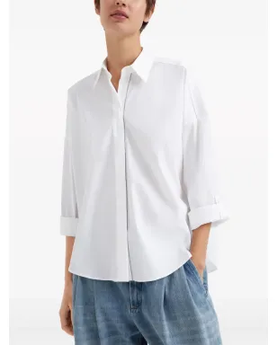 Brunello Cucinelli ビーズ装飾 コットン混紡シャツ - ホワイト - サムネイル2