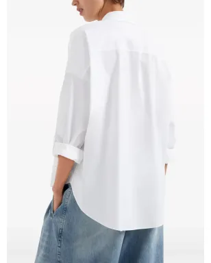 Brunello Cucinelli ビーズ装飾 コットン混紡シャツ - ホワイト - サムネイル3