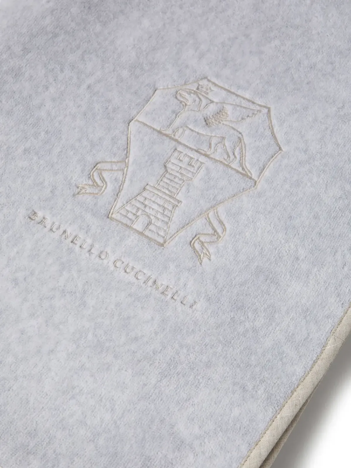 Brunello Cucinelli ロゴ刺繍 ビーチタオル - グレー - 画像4
