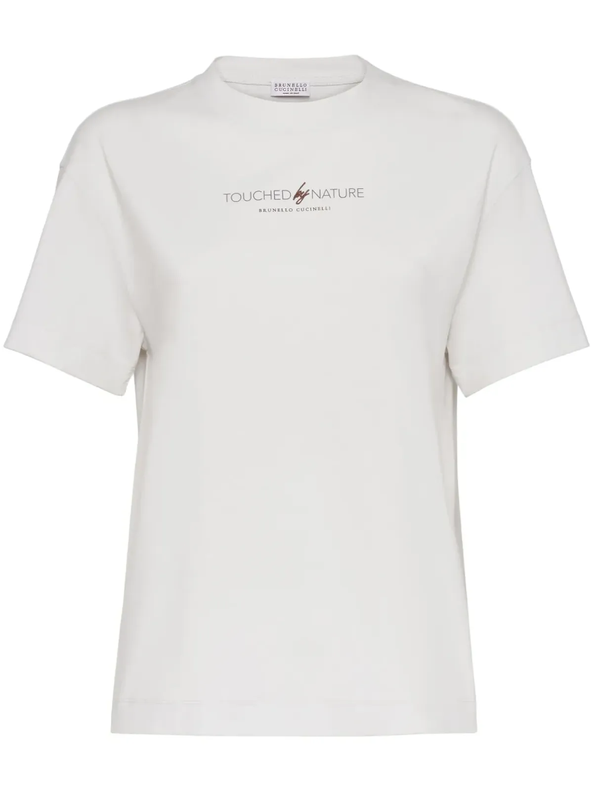 Brunello Cucinelli ロゴプリント コットン Tシャツ - ホワイト - 画像1