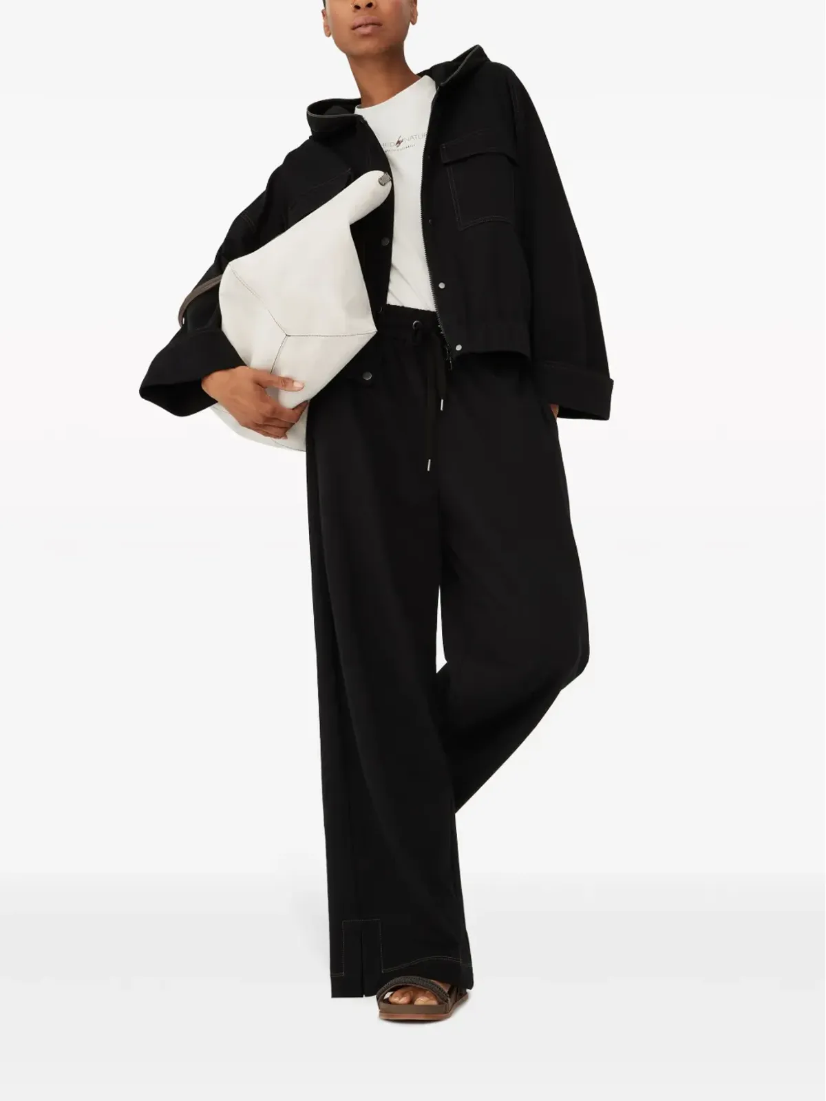 Brunello Cucinelli ロゴプリント コットン Tシャツ - ホワイト - 画像5