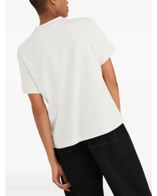 Brunello Cucinelli ロゴプリント コットン Tシャツ - ホワイト - サムネイル2